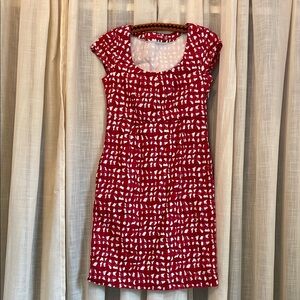 Boden zig zag red Gingham Sleeve Sheath Dress